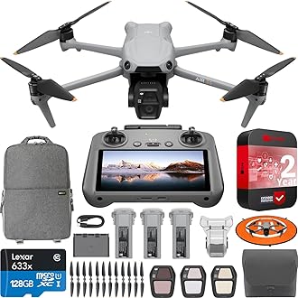 DJI Air 3S Fly More Combo (RC 2 Screen Remote Control) Drone with 1" CMOS Wide-Angle & Medium Tele Camera, 4K/60fps, Omnidirectional Sensing, Smart RTH & 3 Batteries Bundle with Deco Gear Accessories