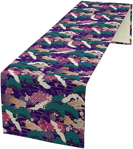 Miniatura 39 de Camino de mesa floral retro de los años 70, camino de mesa de flores de margarita naranja hippie para fiesta de cumpleaños, cocina retro comedor