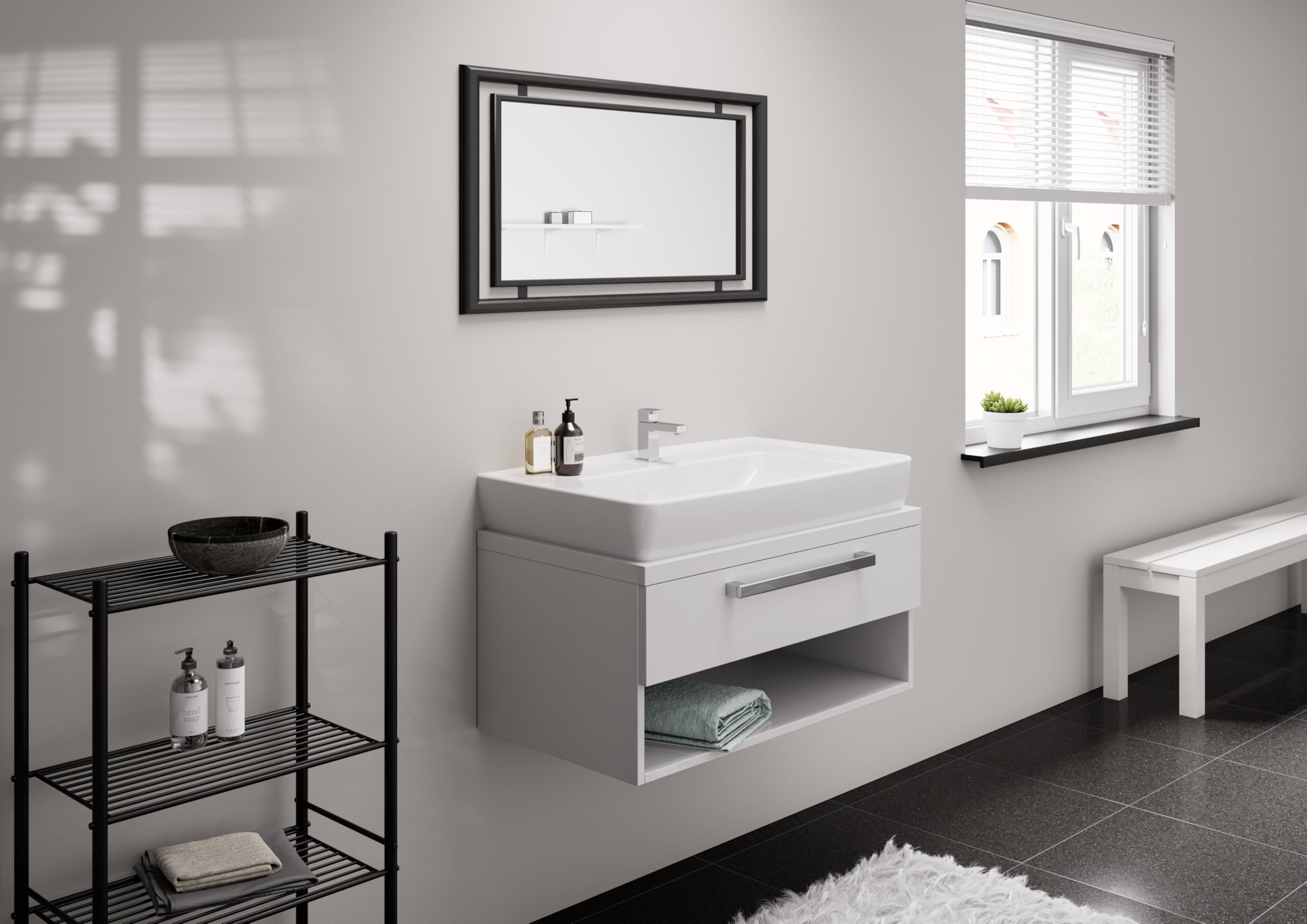 hansgrohe Vernis Shape Robinet de lave-mains 70 eau froide sans tirette ni vidage, chromé, 71592000