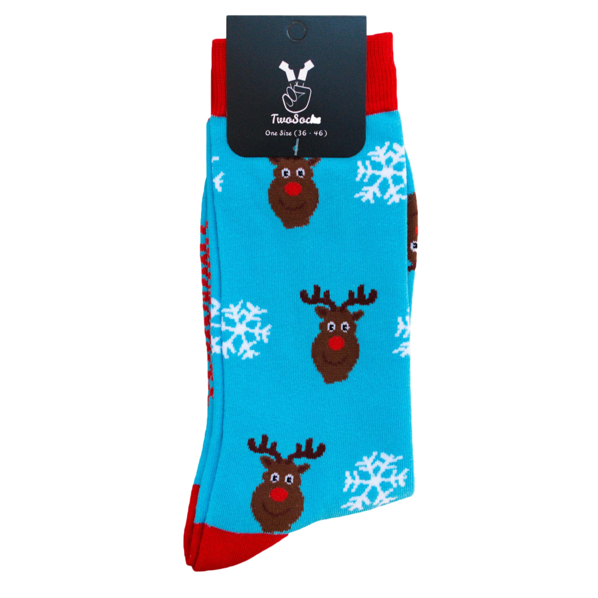 TwoSocks - Calze di Babbo Natale da uomo e da donna, divertenti, in cotone, taglia unica