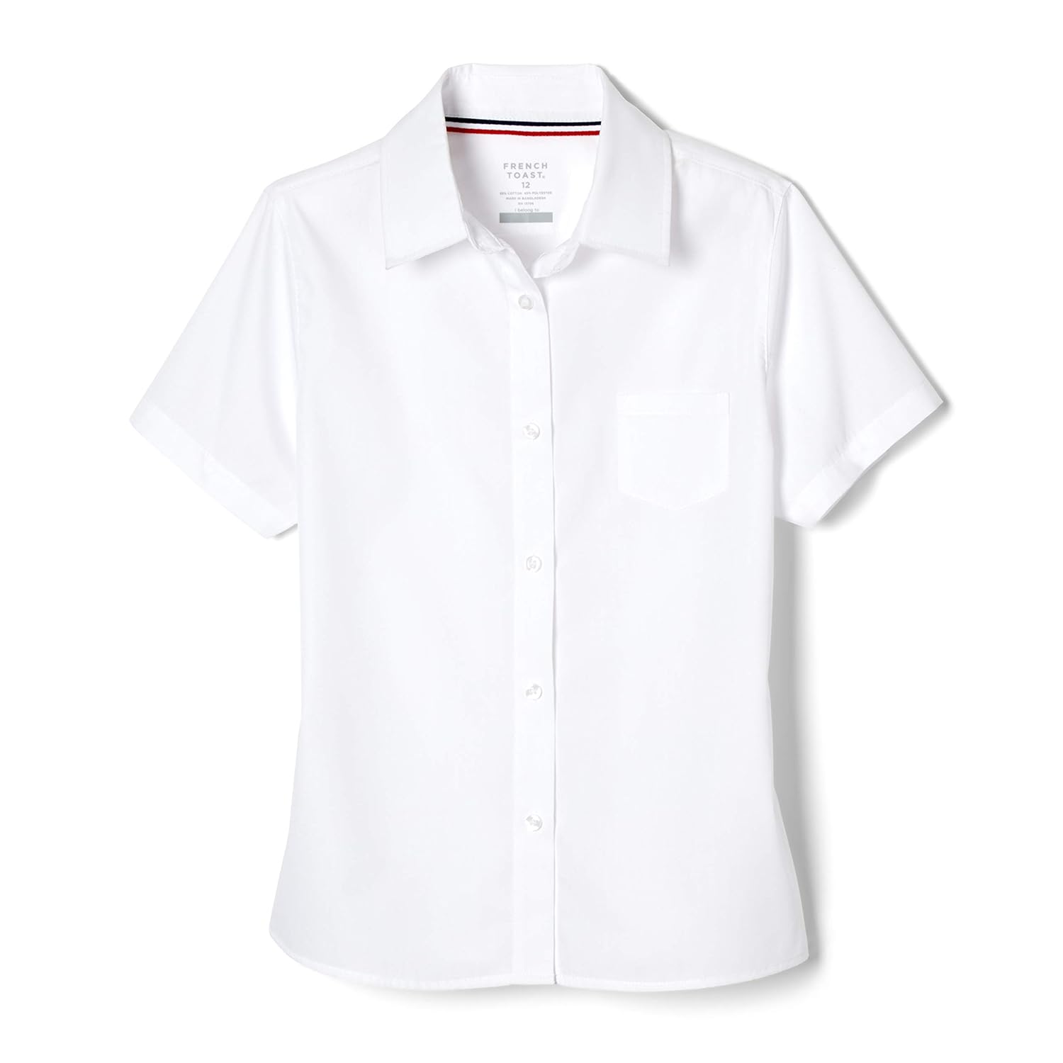 French Toast Girls Short Sleeve Blouse with Pocket