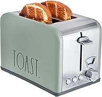 Vista 12 de Rae Dunn Tostadora, tostadora cuadrada de 2 rebanadas de acero inoxidable, ranura ancha con 5 niveles de bronceado, con opciones de bagel, Azul bebé