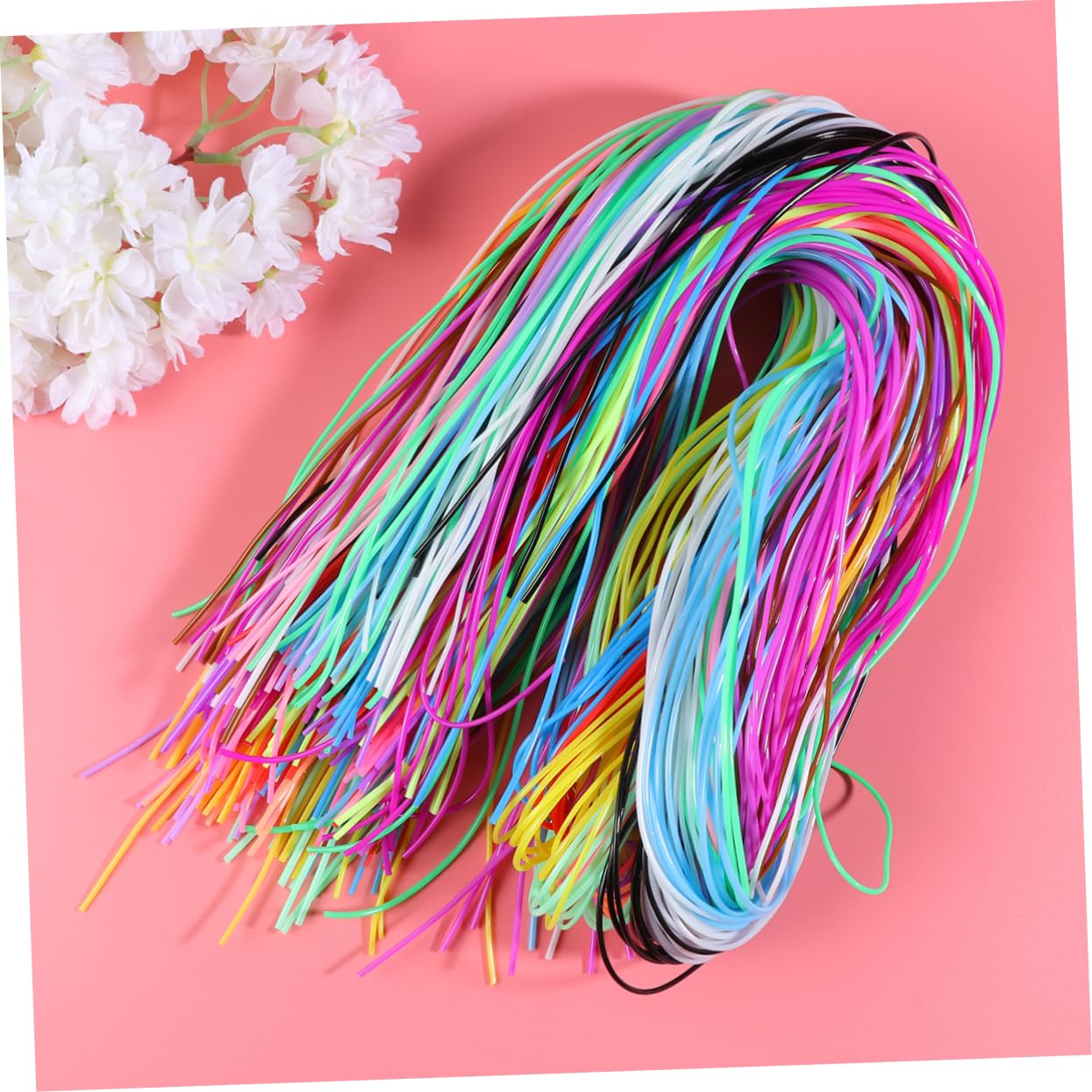 STOBOK 2 400 Piezas joyas cordón de pvc de cumpleaños para niños pequeños pulseras elasticas elástico joyería cordón de tejido cordón de tejer Cuerda trenzada cuerda decorativa