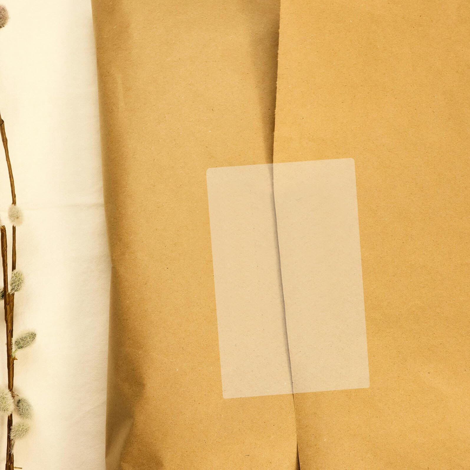 Gatuida 1000 piezas Unidades Etiquetas Adhesivas Transparentes Rectangulares Impermeables para Sellado Cajas Sobres Protección Etiquetas Adhesivas para Paquetería