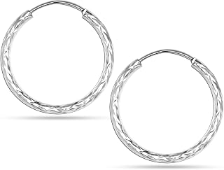 TRUESILVER ACPL 925 Sterling Silver BIS Hallmarked Fancy Bali Hoop Earrings for Women and Girls, 30 Millimeters Price In India