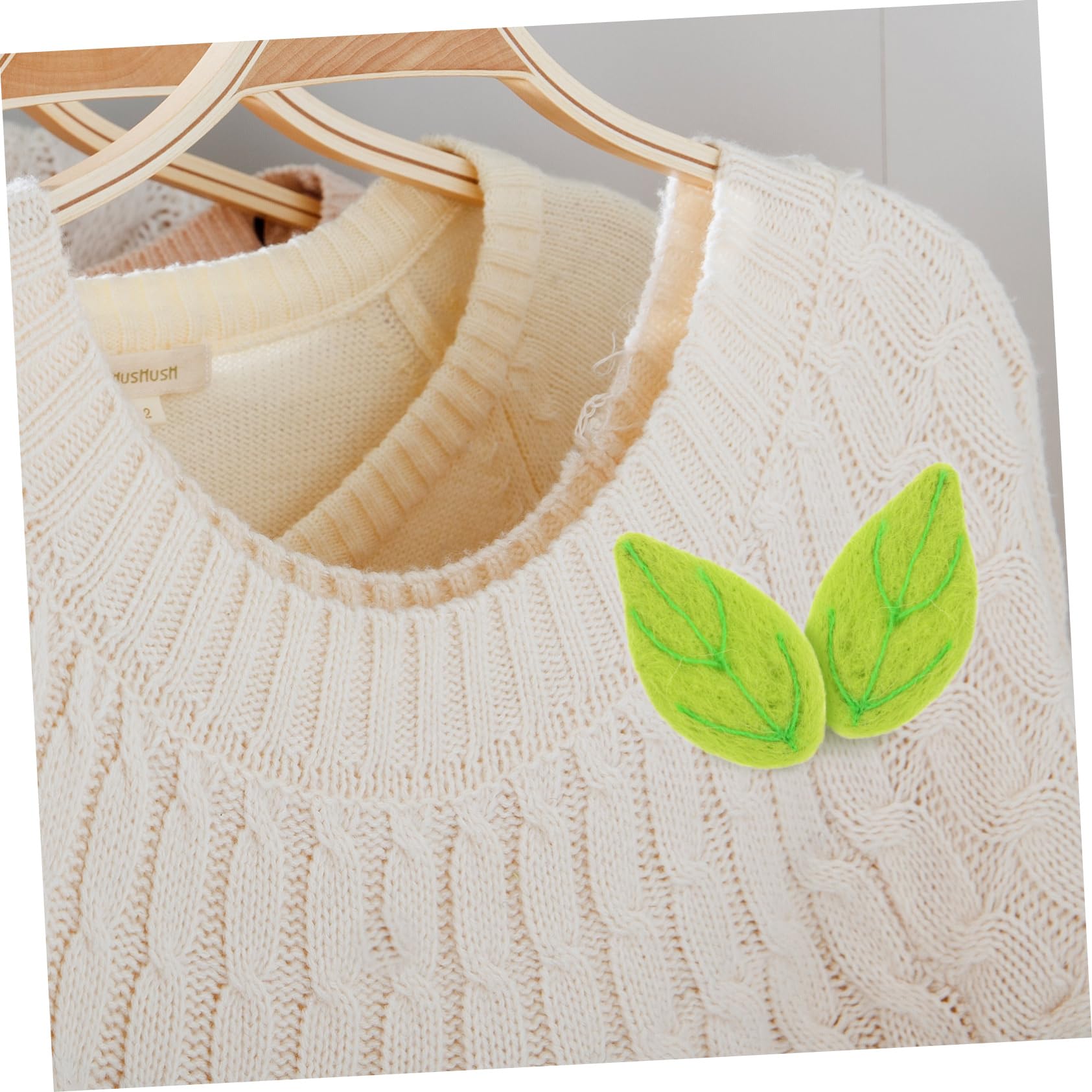 SEWACC 5 Juegos De Broches Adhesivos De Hojas De Fieltro Para Manualidades Hojas Verdes De Fieltro Adornos Para Proyectos Decorativos 10 Unidades X 5