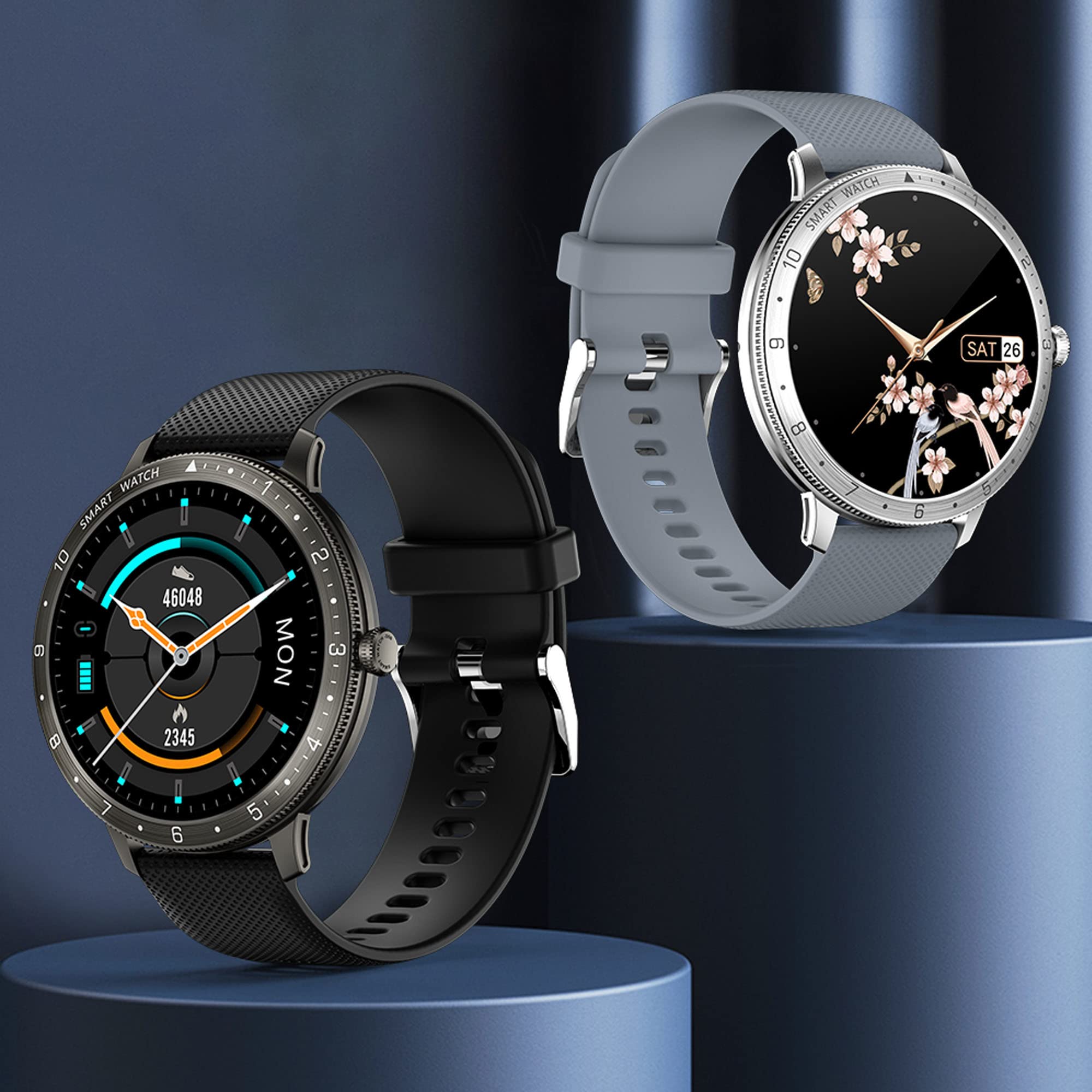Montre Connectée Femme 2022 avec Appel/Numérotation Bluetooth Smartwatch Sport IP67 avec Lecteur de Musique Fonction Féminine Podomètre Fréquence Cardiaque Bracelet