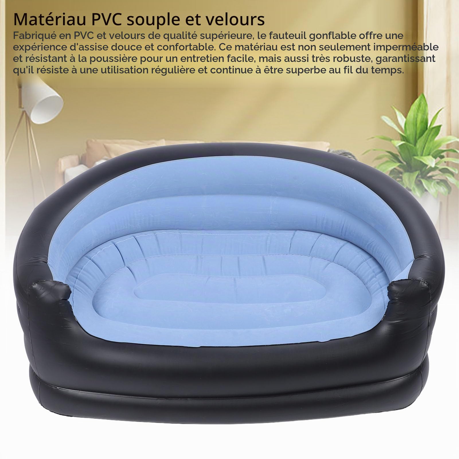 Asixxsix Canapé Gonflable d'extérieur, canapé Gonflable Portable, Chaise Gonflable Confortable, Matelas Gonflable étanche, canapé Gonflable, Chaise de Camping (Blue)