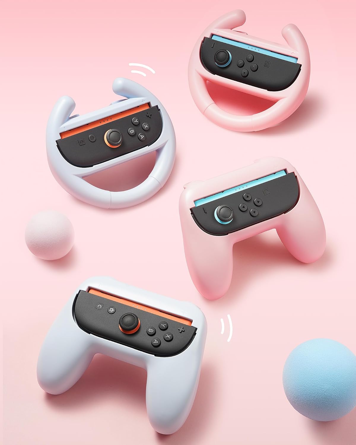 GeekShare Switch 2 Joy Con Grips, Ergonomic Joy Con Holder for Switch 2025 Controller, Anti-Slip Joycon Grips for NS2, 2 Pack Pink & Blue - Image 7