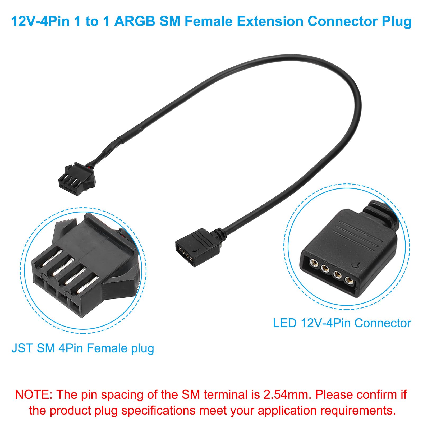 POPPSTAR sdoppiatore ventole per PC 4-pin - cavo a Y 15cm (1x presa a 2x spina) + cavo di prolunga ventole 30cm per collegare ulteriori ventole alla scheda madre