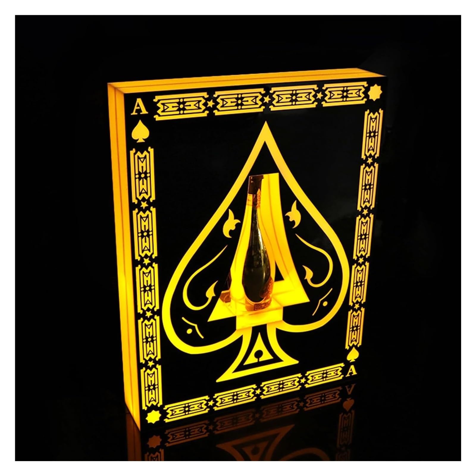 Presentatore for bottiglia di champagne a LED - Insegna con la mano for champagne asso di picche - Materiale acrilico - Ideale for locali notturni ed eventi