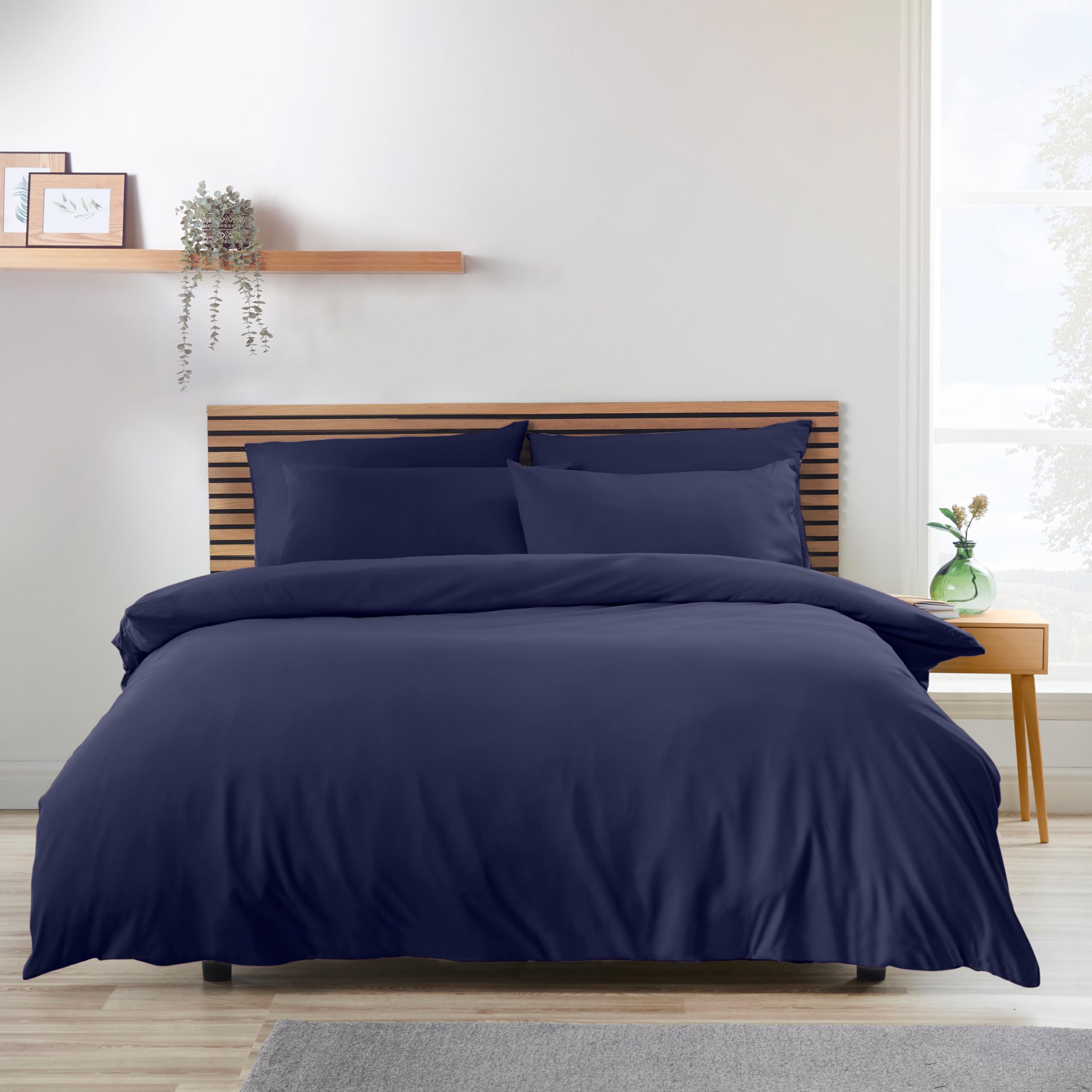 Catherine Lansfield Navy Blue So Soft Easy Iron Single Duvet Cover Set