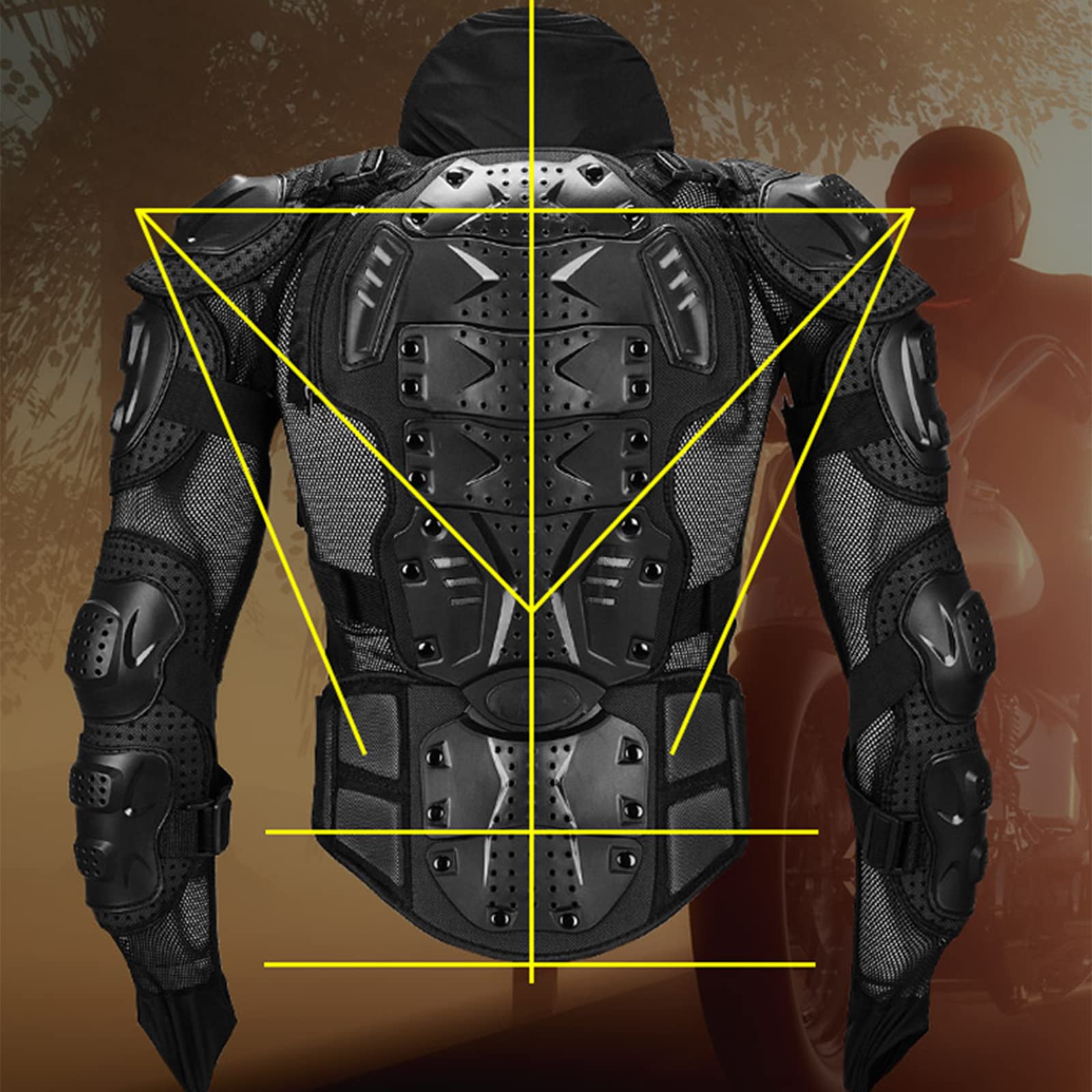 Vestes D'armure de Moto Motocross Équipement de Protection Complet du Corps Vêtements Anti-Chute Plastron Résistant à l'usure Respirant
