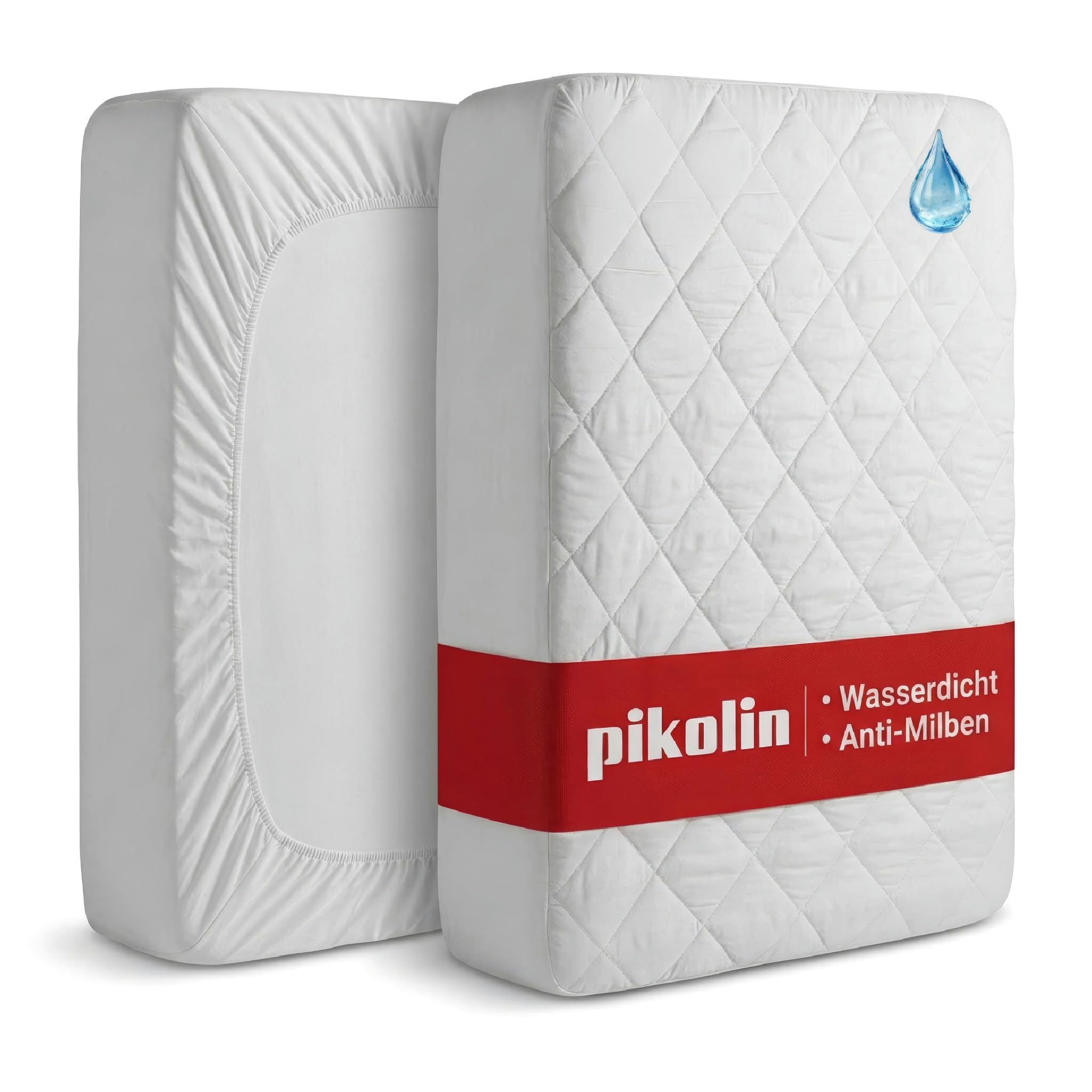 PIKOLIN Wasserdichter Matratzenschoner 180x200 cm, Gesteppt & Atmungsaktiv, Silktouch-Gefühl, OEKO-TEX zertifiziert, bis 32 cm Höhe, Weich wattiert