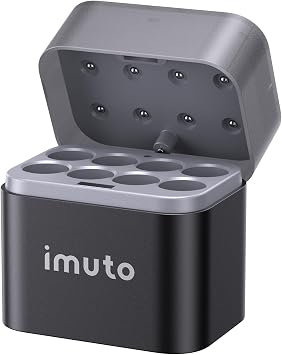 imuto Rechargeable AA Battery Charger, Smart AA Charger Compatible with Rechargeable Lithium and NiMH Battery, 8-Slot Independent Charging, USB-C Charging Port Adapter not Included