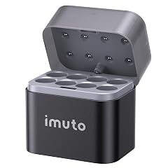 imuto Rechargeable AA Battery Charger Smart AA Charger Compatible with Rechargeable Lithium and NiMH Battery 8-Slot Independent Charging