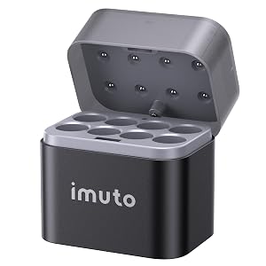 imuto Rechargeable AA Battery Charger Smart AA Charger Compatible with Rechargeable Lithium and NiMH Battery 8-Slot Independent Charging