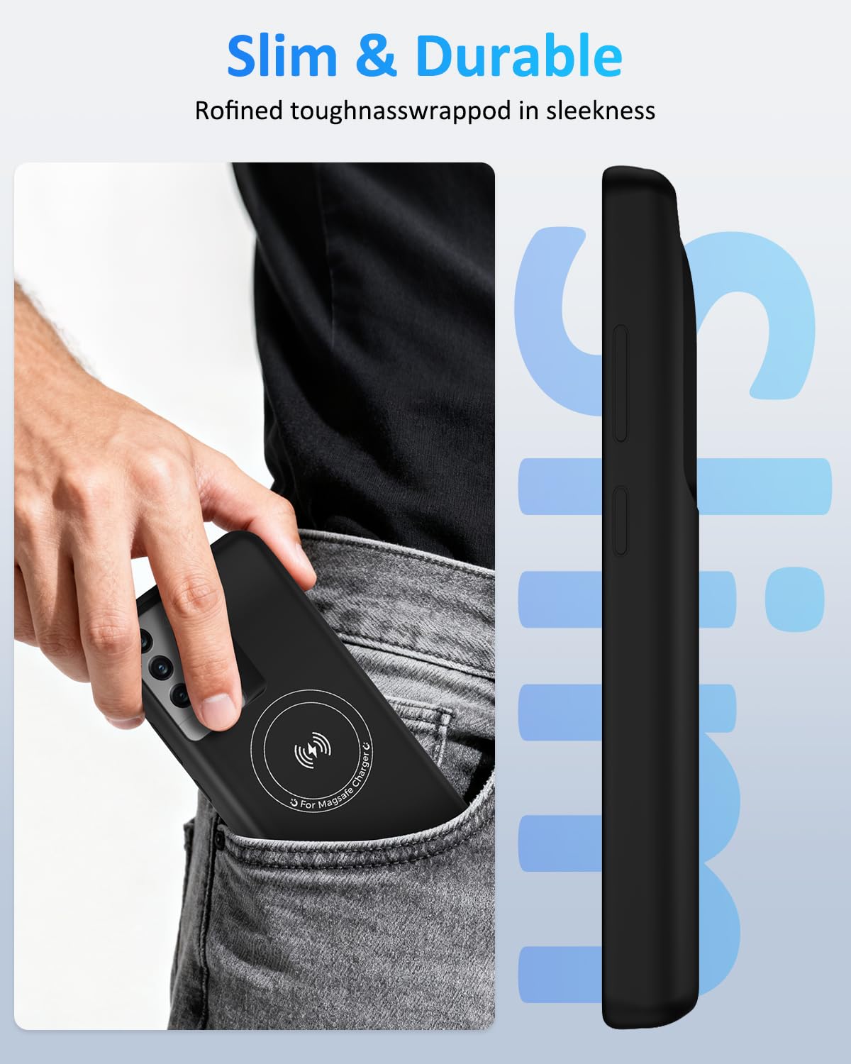 Akkuhülle für Samsung Galaxy S22 (15000mAh),GAN-Technologie Tragbares Ladegerät Ultradünn Erweiterter Akku Hülle Telefonladegerät,Powerbank Handyhülle mit Ladefunktion