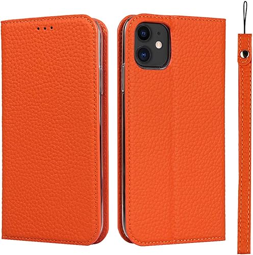 Havaya Funda de piel auténtica para iPhone 11 con tarjetero para iPhone 11, funda tipo cartera con tarjetero para mujer, funda tipo cartera con