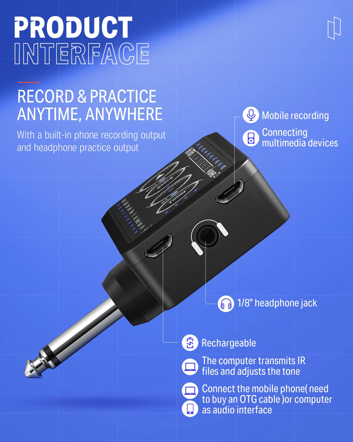 Buy Donner Guitar Headphone Amp, Mini Turbo Headphone Amplifier Guitar