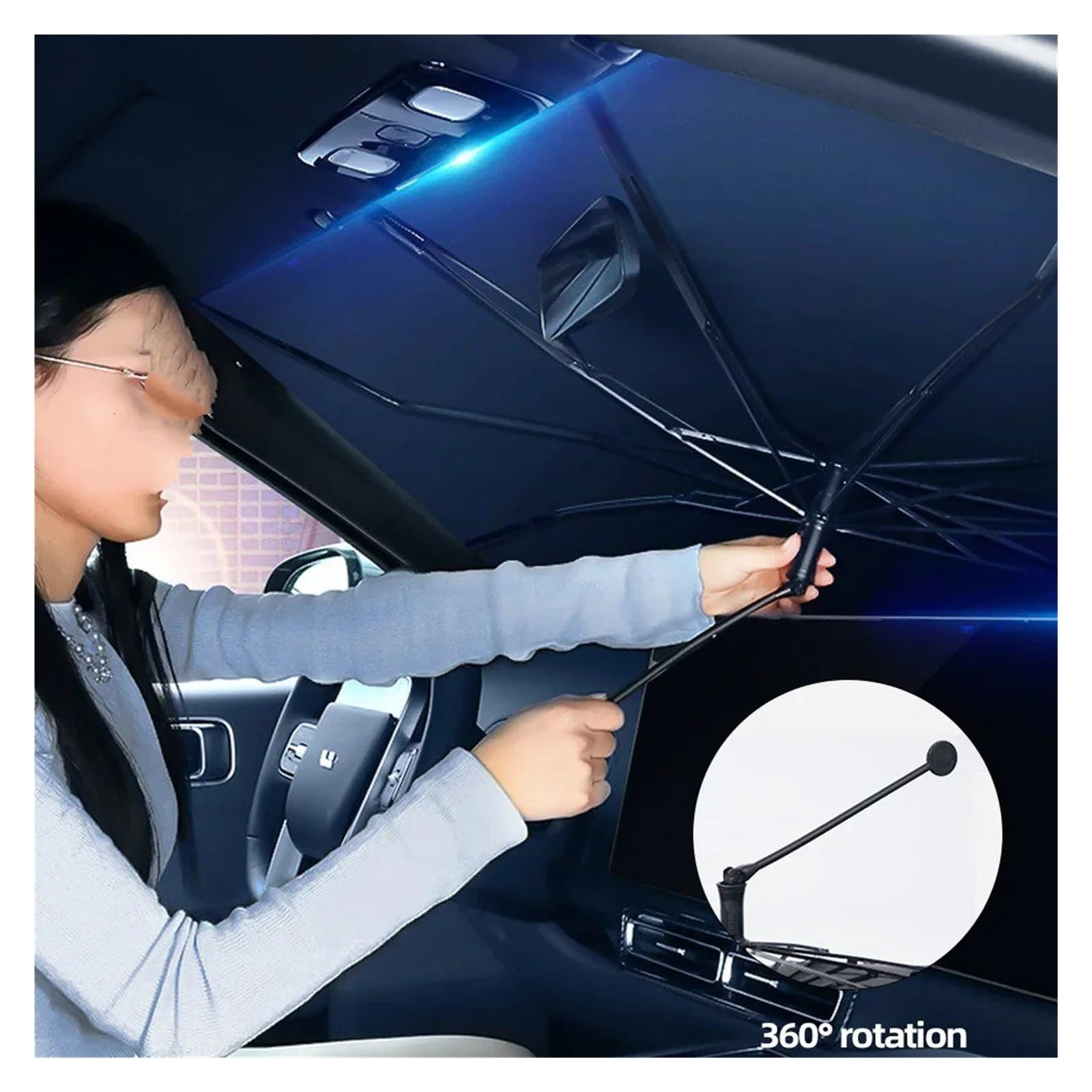 Sonnenblende Erweiterung Auto-Sonnenschutz-Windschutzscheibenschirm | Front-Sonnenschutz, Sonnenschirm, faltbar, Sommerschutz, Autositz, Wärmeisolierung(Handle M)