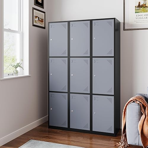 Vista 186 de Armario de metal para escuela, hogar, oficina, gimnasio, armarios de almacenamiento de acero para empleados y estudiantes, armario de almacenamiento