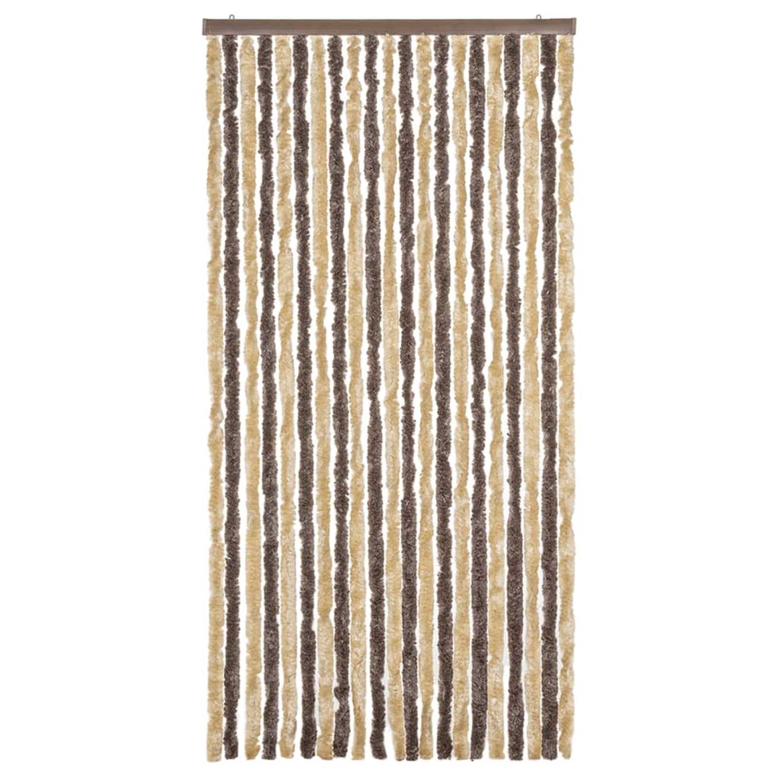 JUDYY Tenda Antimosche Marrone Scuro e Beige 90x220 cm in Ciniglia,Tenda Antimosche per Finestre e Porte Leggera Resistente all'Acqua Silenziosa Zanzariera Antiisetti-377356