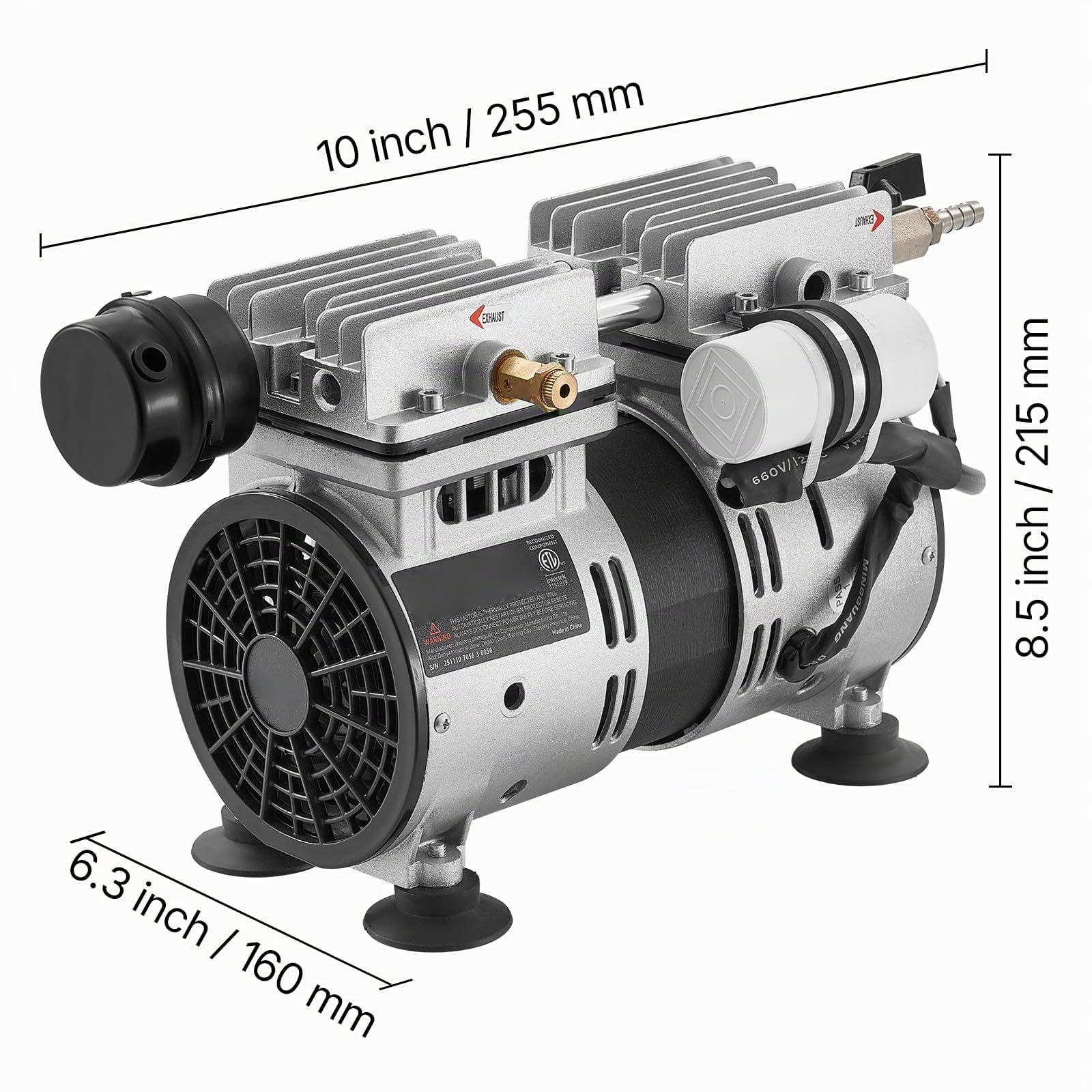 VEVOR Teichbelüfter Luftkompressor 550W Teichbelüftungspumpe 1400U/min