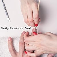 Vista 6 de 200 Pcs Orange Wooden Sticks for Nails, 4.5 Inch Double Sided Wood Cuticle Pusher Tool Disposable Orangewood Nail Stick, Bamboo Manicure Stick