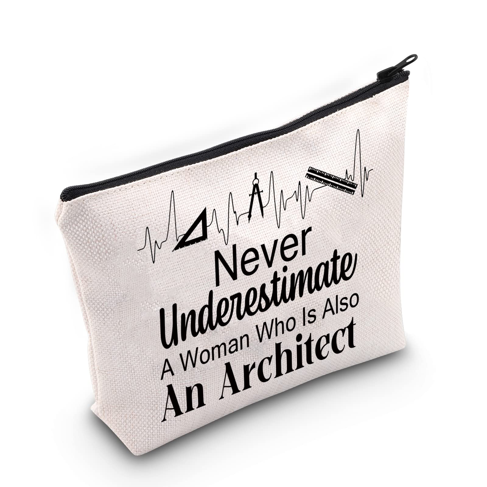 JNIAP Architecture Cosmetic Bag Architect Gift Never Underestimate A Woman Who Is An Architect Makeup Bag Architect Gift(An Architect Bag)