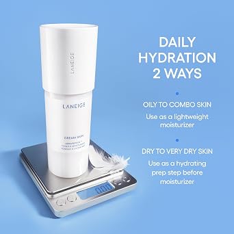 LANEIGE Cream Skin Toner & Moisturizer: Lightweight Refillable Korean Milky Toner with Ceramide & Peptide for Hydration, Firming, Barrier Support