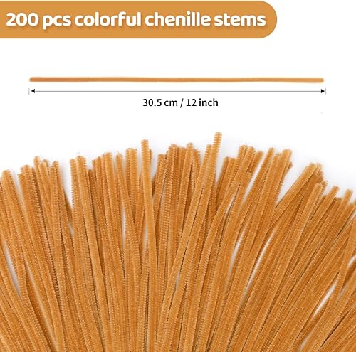 Miniatura 4 de Eppingwin 200 limpiapipas, limpiadores de tuberías de café ligero, suministros de manualidades, tallos de felpilla para proyectos de manualidades