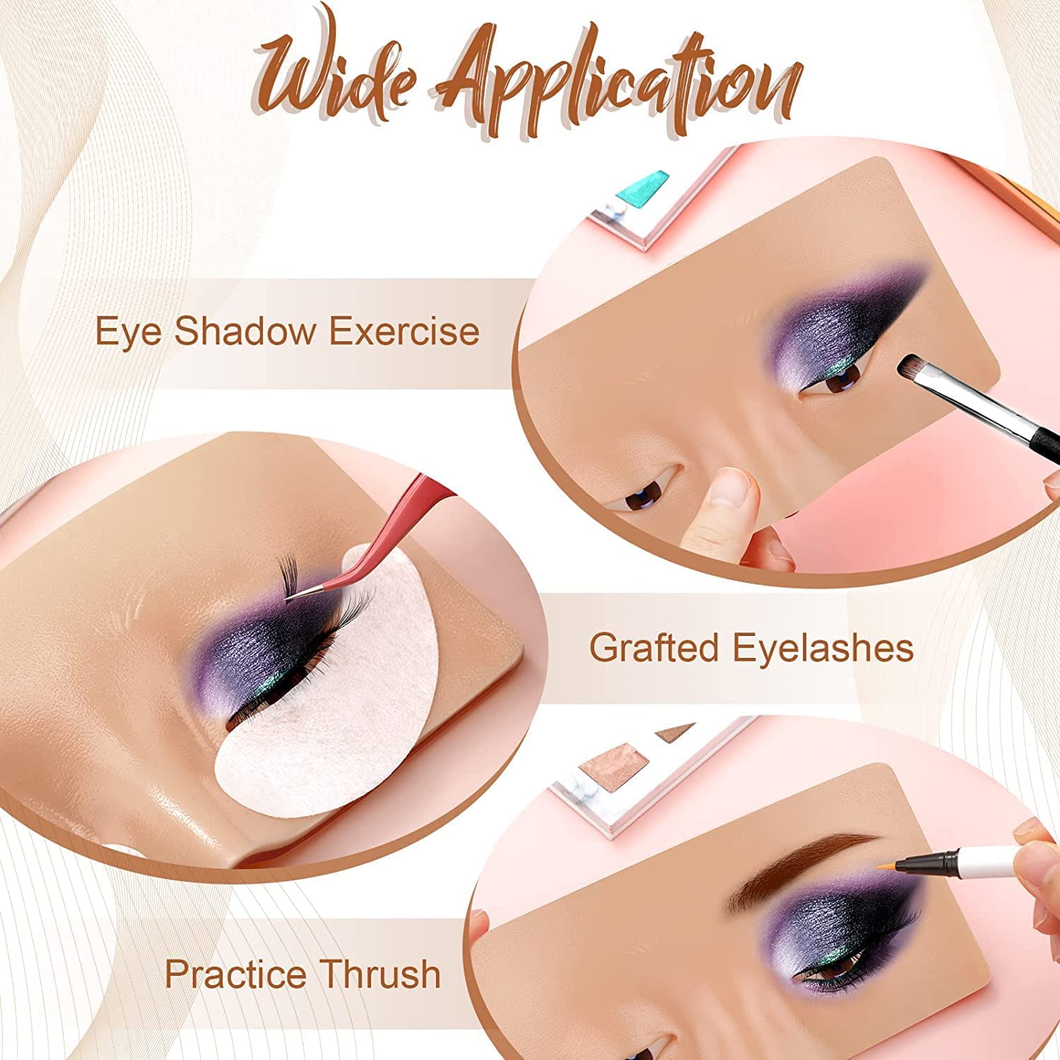 M.S TRADERS® Eye Make Up Practice Dummy | Face Board | Silicon Skin Board for Beginners and Artists (Pack of 1) 2