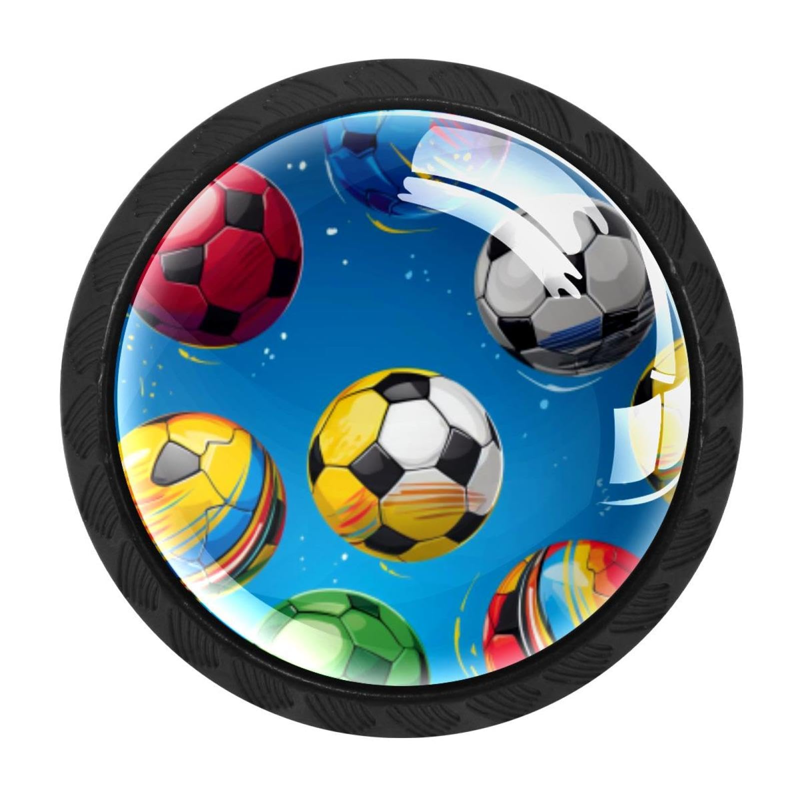 Chenzzzz Multicolored 12 4 Pieces Kitchen Cabinet Knobs Football Soccer Drawer Knobs Dresser Knobs Drawer Pulls Door Knobs Dresser Drawer Handles Knobs For Dresser Drawers