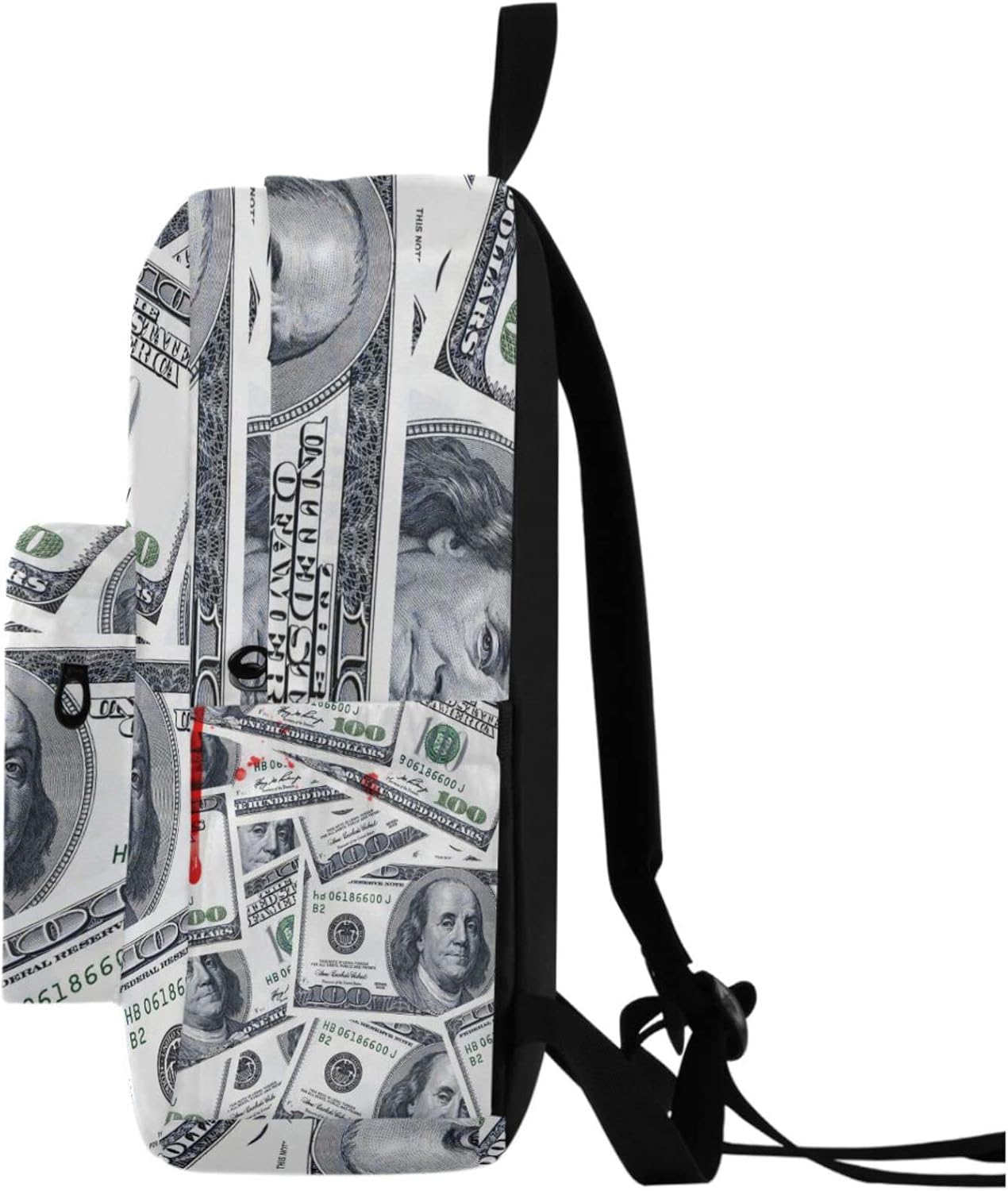 Bloody Us 100 Dollars Money Big Travel Laptop Backpack Durable Computer Bag Gift for Men Women School Bookbags Work image 5