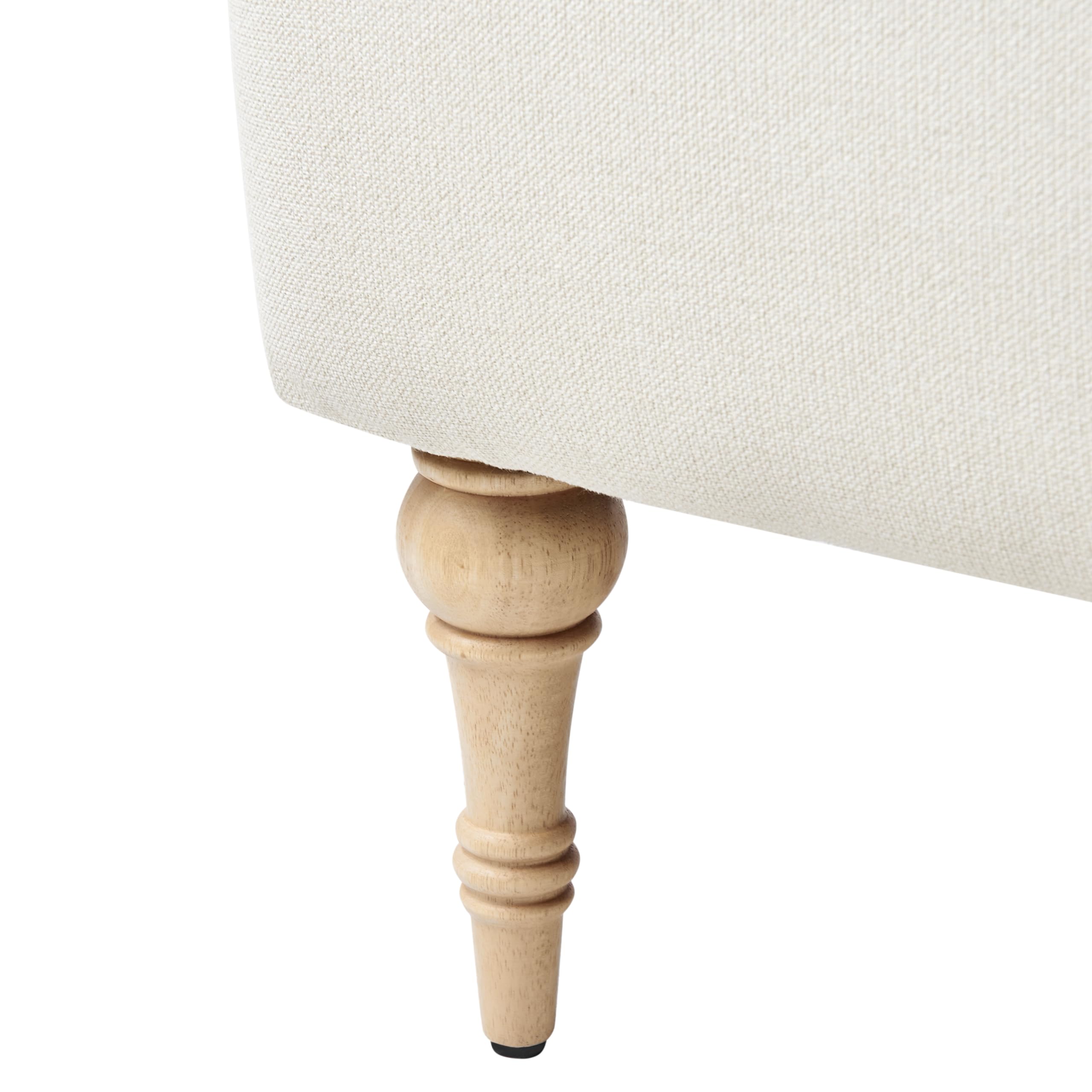 Beliani Poltrona in tessuto Poliestere idrorepellente Seduta spessa Gambe in legno di gomma Beige chiaro