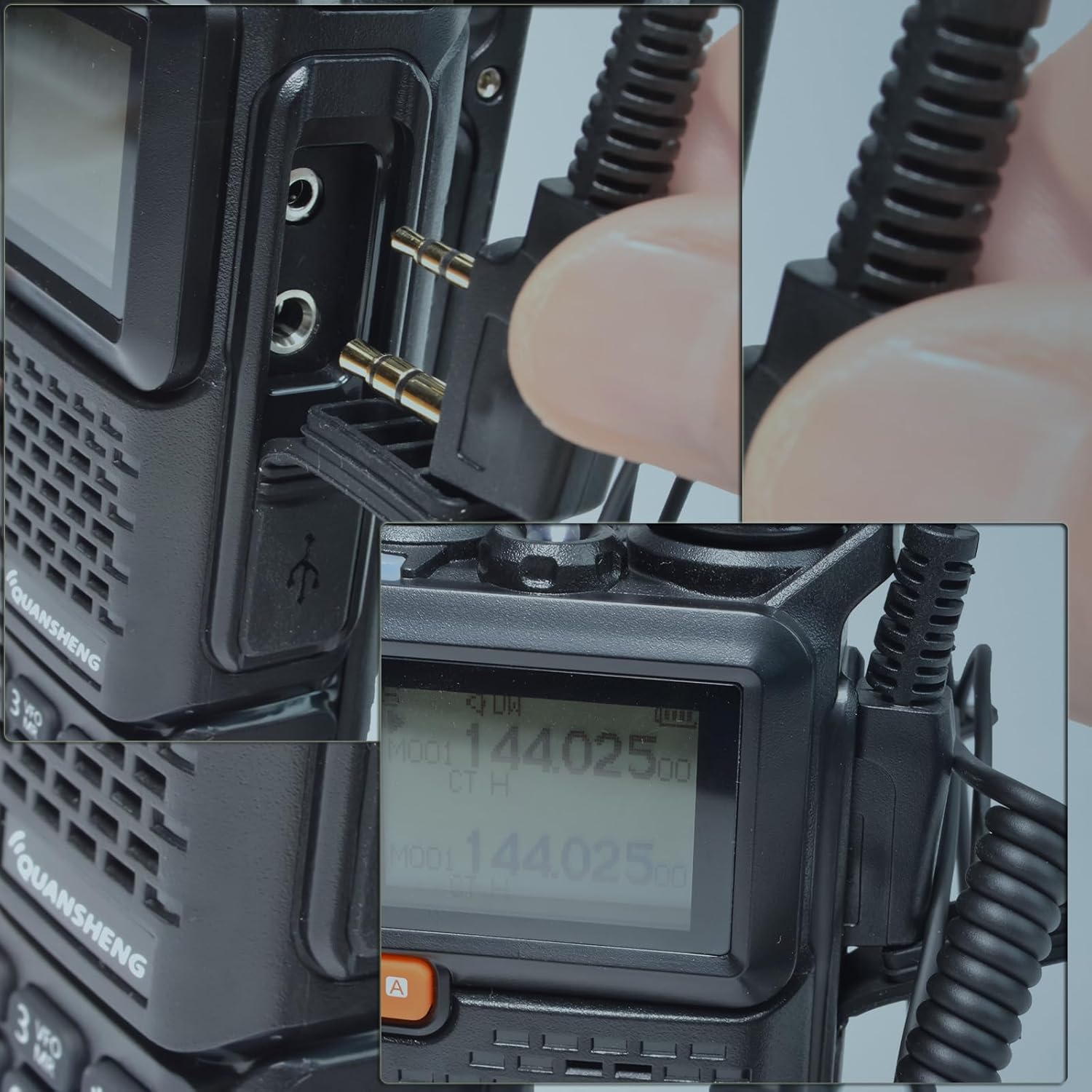 Connecting the 2-pin K-type connector to a two-way radio