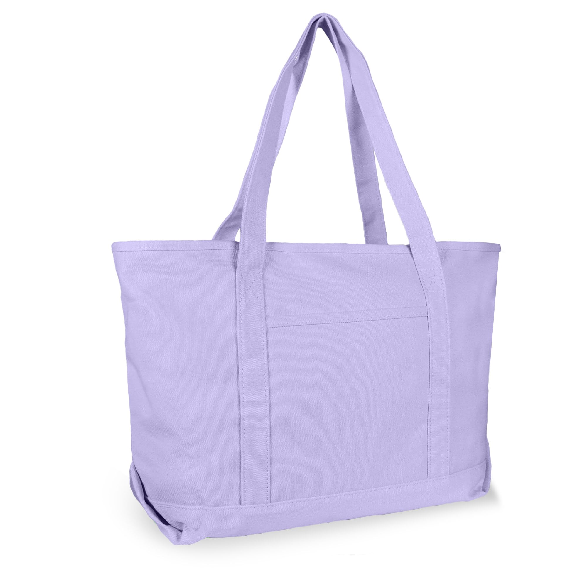 DALIX Womens 23" Deluxe 24 oz. Cotton Canvas Tote Bag Zippered in Lavender