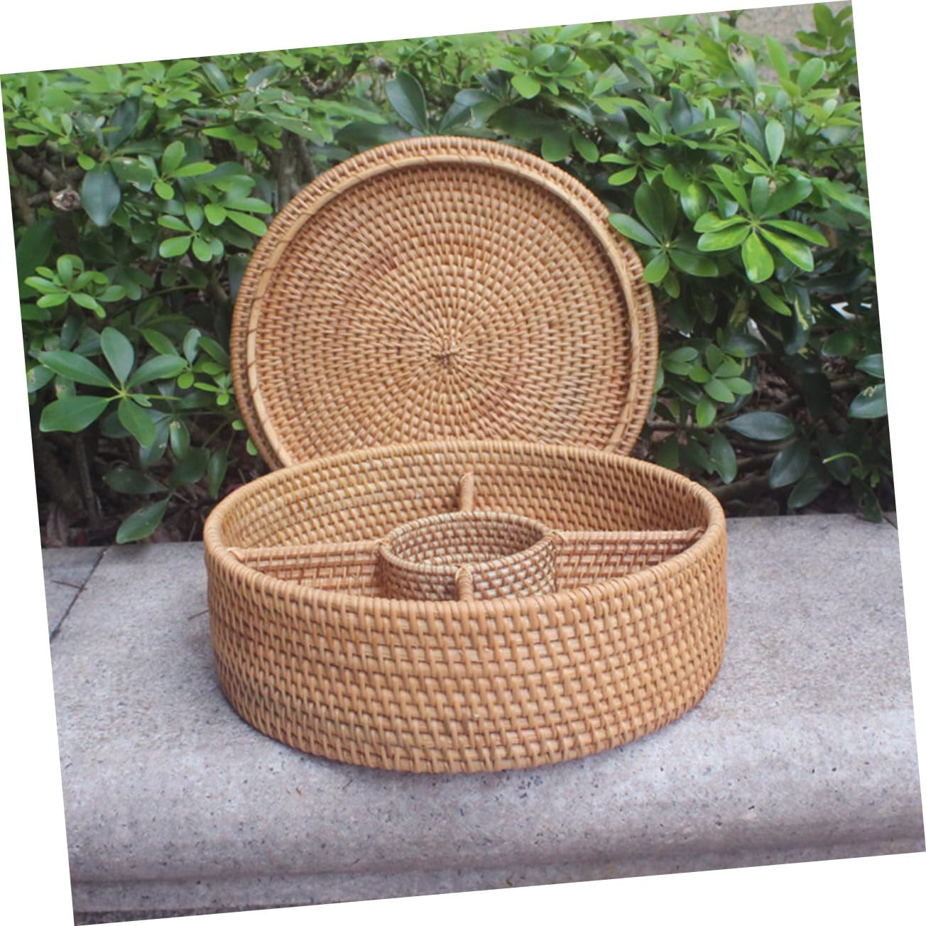 Ciieeo Cesto Portaoggetti senza Sbavature Stile Vintage con Coperchio in Legno Lavorazione Fine Scatola per Snack e Dolci la Casa