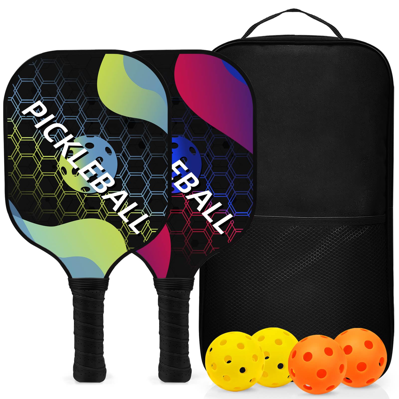 2er-Set Pickleball Schlägerhüllen - Neopren Schutz Mit Reißverschluss 31x22,5 Cm