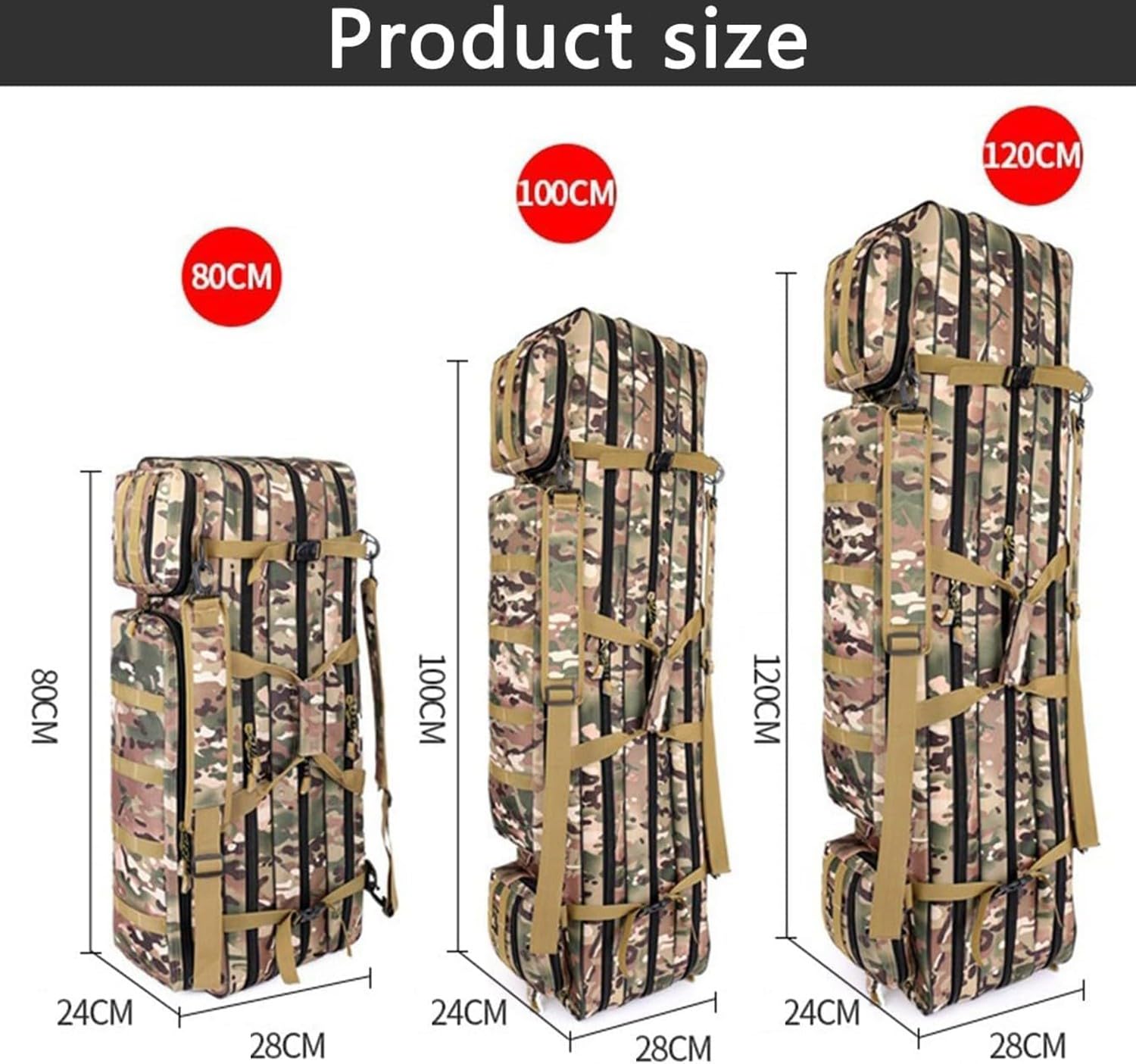 3 Strati Custodia Per Borsa Tattica Lunga Per Trasporto Fucili, Grande Capacità Fodero Per Fucile Borsone Tiro,Borsa Porta Armi Poligono,Borsa Militare,Può Contenere 3 Fucili,Pistole