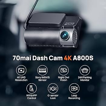 4K画素超強暗視 前後2カメラ 70mai Dash Cam 4k A800SE 楽天市場】【4K画素超強暗視+128GB SDカード付属】 70mai Dash Cam 4K