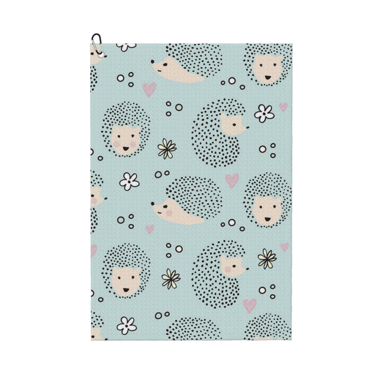 Hnnkloy Many Hedgehogs, 16x24 in Portable Waffle Golf Towels with Carabiner Clip for Golf Bag