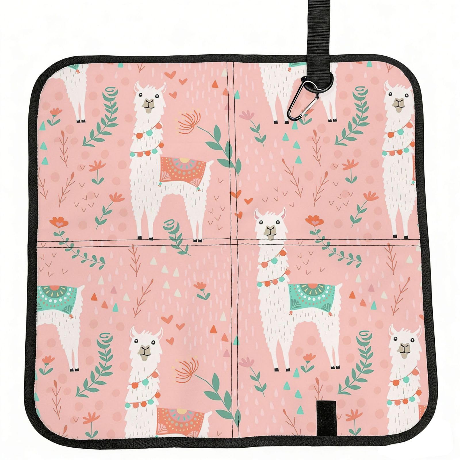 AYYQWE Pink Camel Cactus Print Foldable Seat Cushion Portable Chair Pad Office Commuting Picnic Camping Outdoor