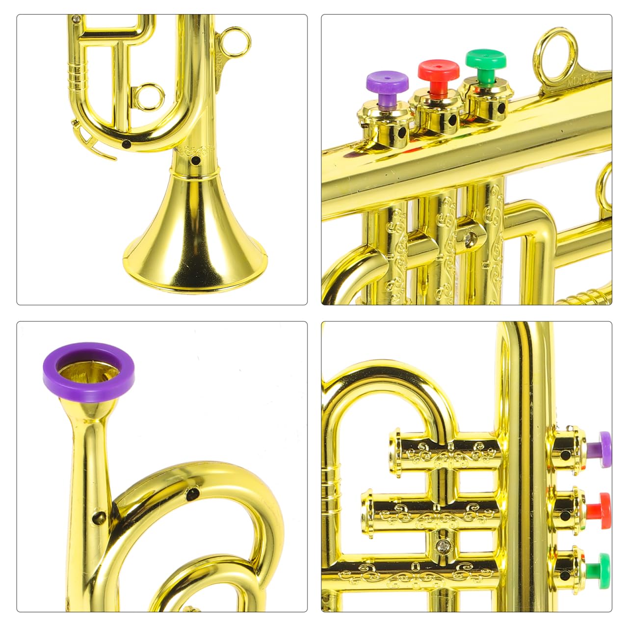 TOYANDONA Trompette Jouet D'Imitation À Trois Sons 33.50X13.00X9.00Cm Instrument De Musique Jouet pour Enfants Outil d'apprentissage Précoce Développement Musical