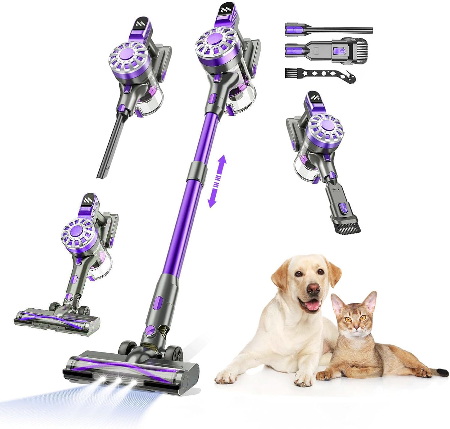 Cordless Vacuum Cleaner for Home Stick Vacuum Cordless Rechargeable with Power Suction Up to 35 Mins Runtime Lightweight