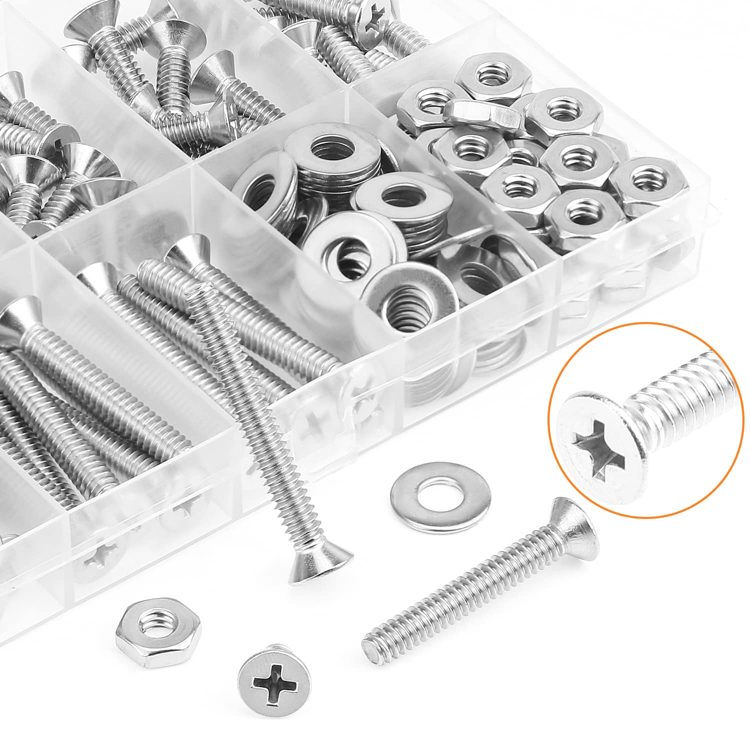 Stainless Steel Machine Screws & Nuts Kit -4