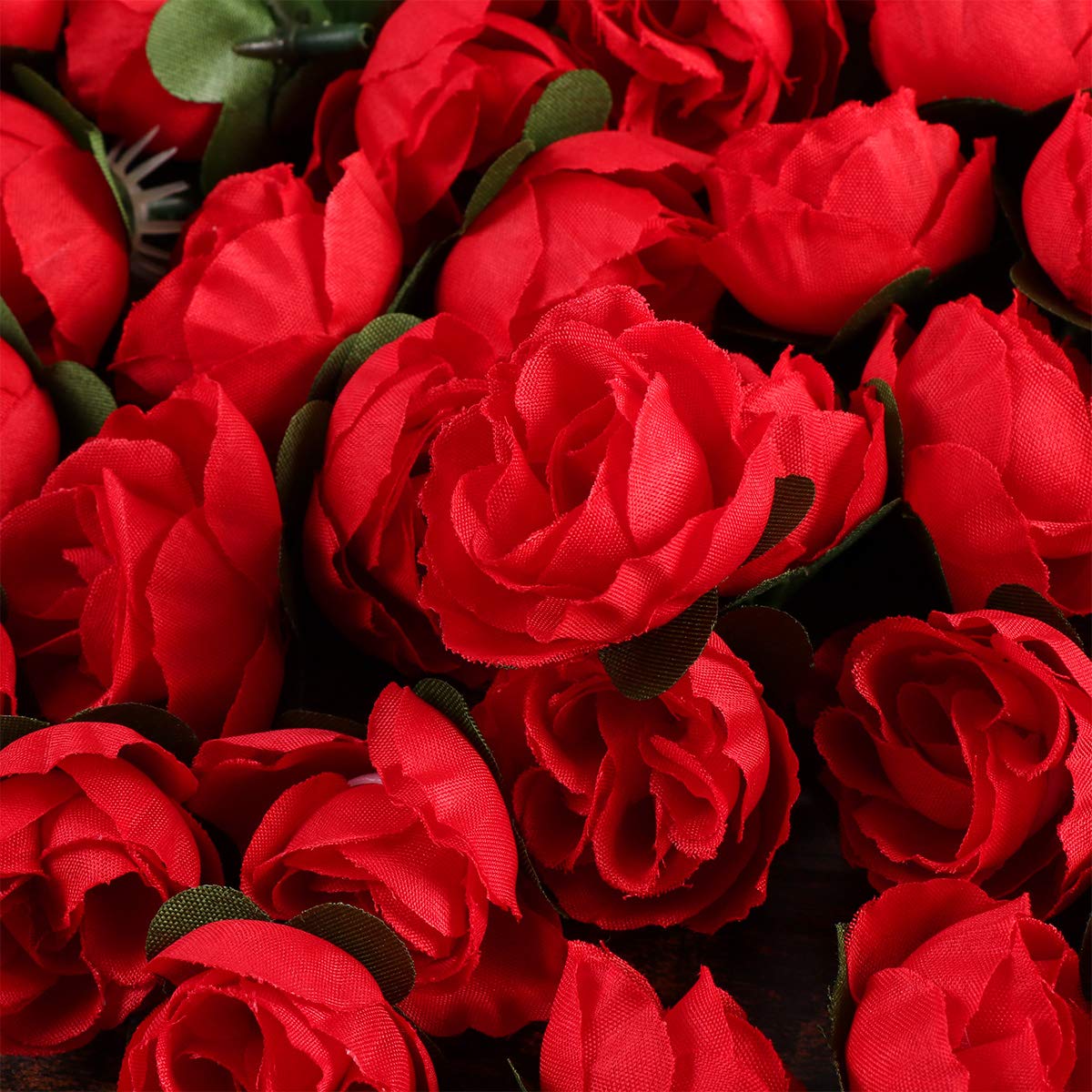 Amazon｜OUNONA 造花 バラ 50個 花ヘッド ローズ 薔薇 花のみ 手芸  