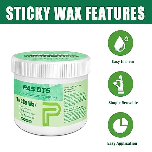 Miniatura 2 de Tacky Wax para museo, masilla adhesiva de museo de 10 onzas, adhesivo translúcido para exhibición reutilizable y extraíble para arte de pared,