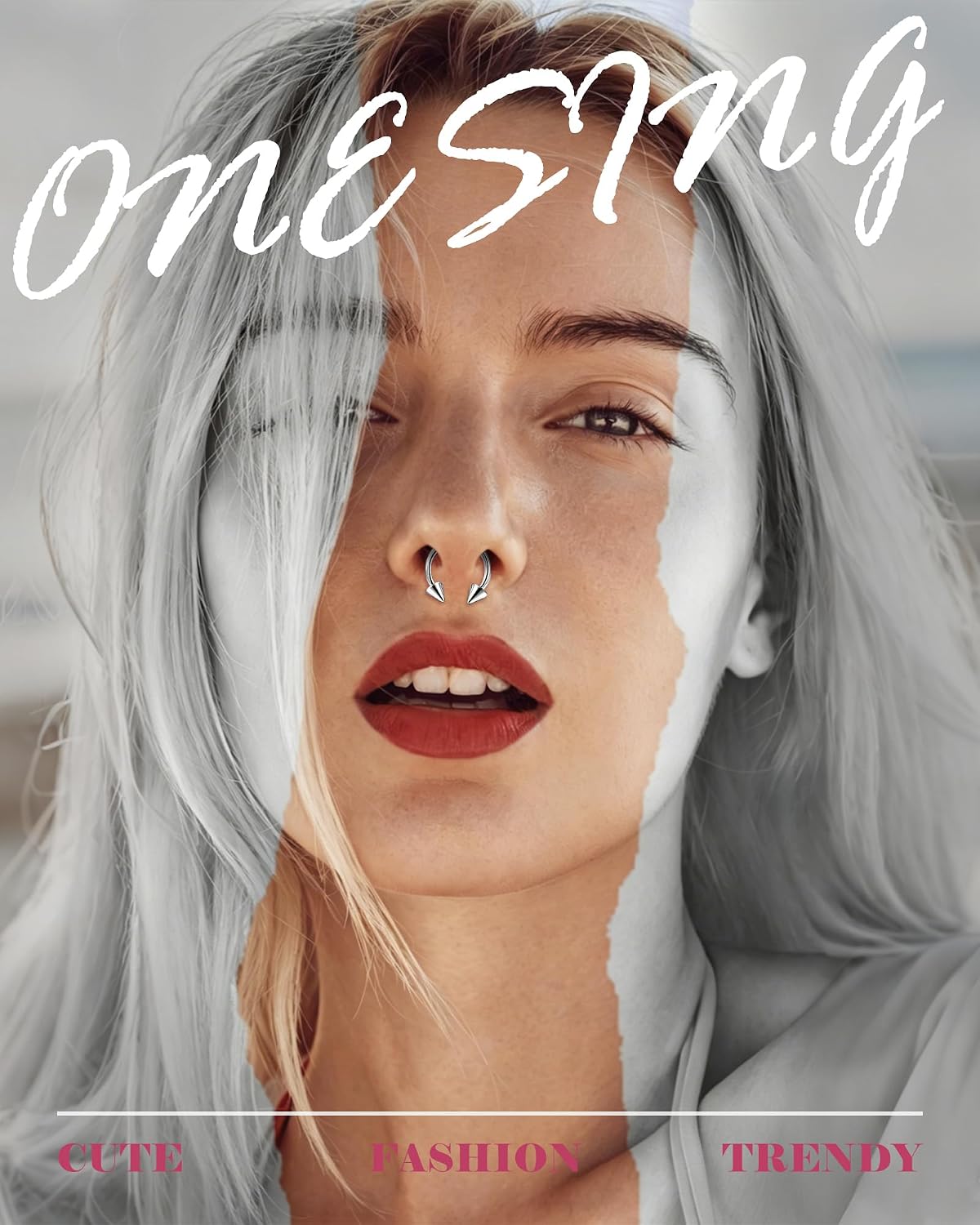 ONESING 18-30Pcs Septum Pincher Tapers 16G-6G Acrylic Stainless Steel Septum Stretching Kit Internally Threaded Spike Horseshoe Pincher Septum Rings Ear Cartilage Nose Stretch Kit for Women Men